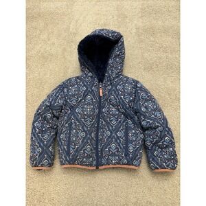 Garnet Hills Kids Reversible Fleece Puffer Jacket Hooded Size Medium Cozy